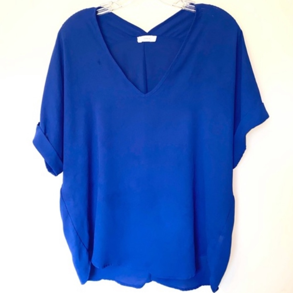 Lush royal blue v-neck blouse
